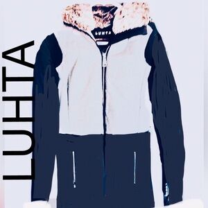LUHTA Gorgeous Black and Gray Women’s Winter/Ski Jacket with Fur Collar